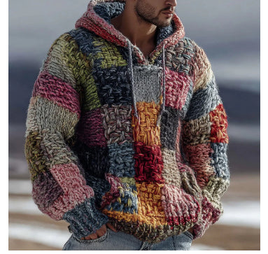 Loose-fitting Plus-size 3D-printed Hooded Sweatshirt Top