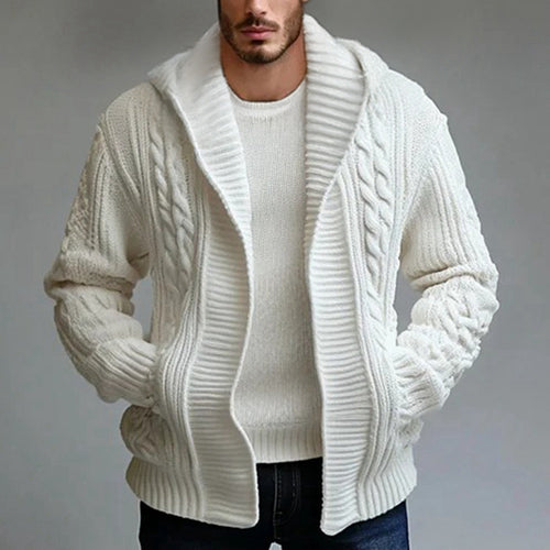 European And American Mens Twisted-knit Cardigan Sweater