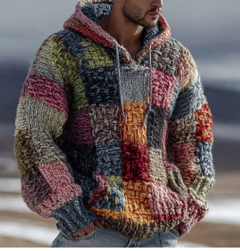 Loose-fitting Plus-size 3D-printed Hooded Sweatshirt Top