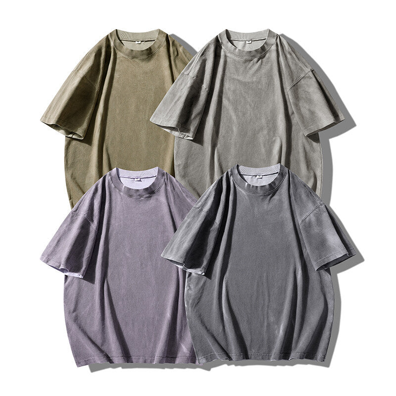 Wear and tear casual T-shirts for men and women with short sleeves